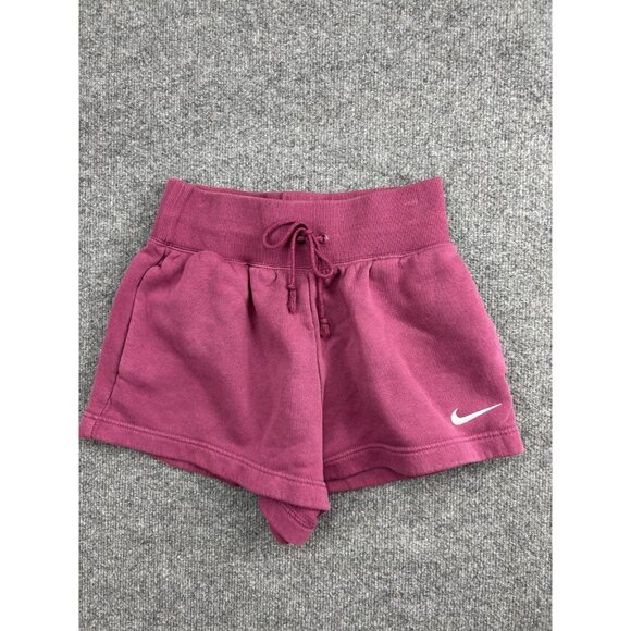 Nike Shorts Womens Small Purple Drawstring Swoosh Logo Athletic Lounge Cotton - Picture 1 of 6